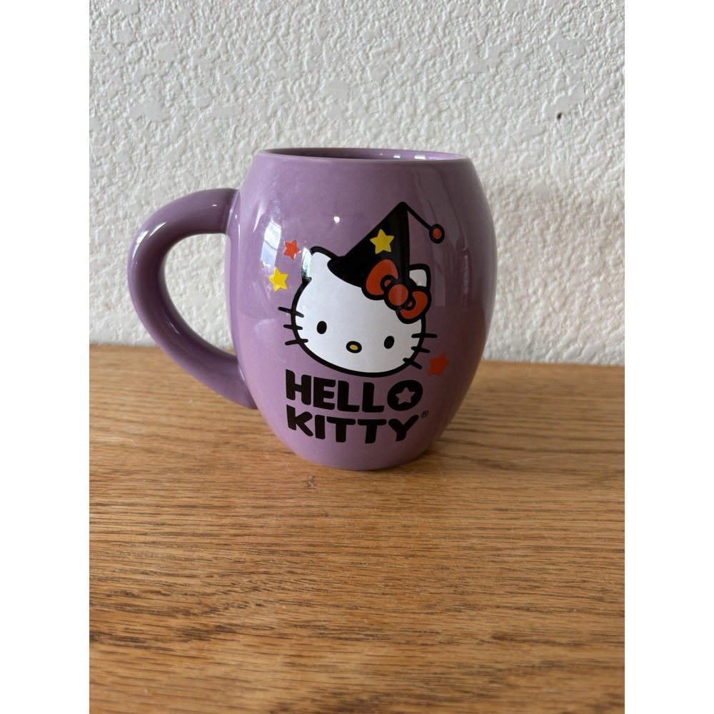 Sanrio Hello Kitty Witch on Broom Halloween Mug Lilac Purple Cup 2012